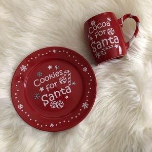 NWT Cookies and Cocoa For Santa Plate & Mug Set